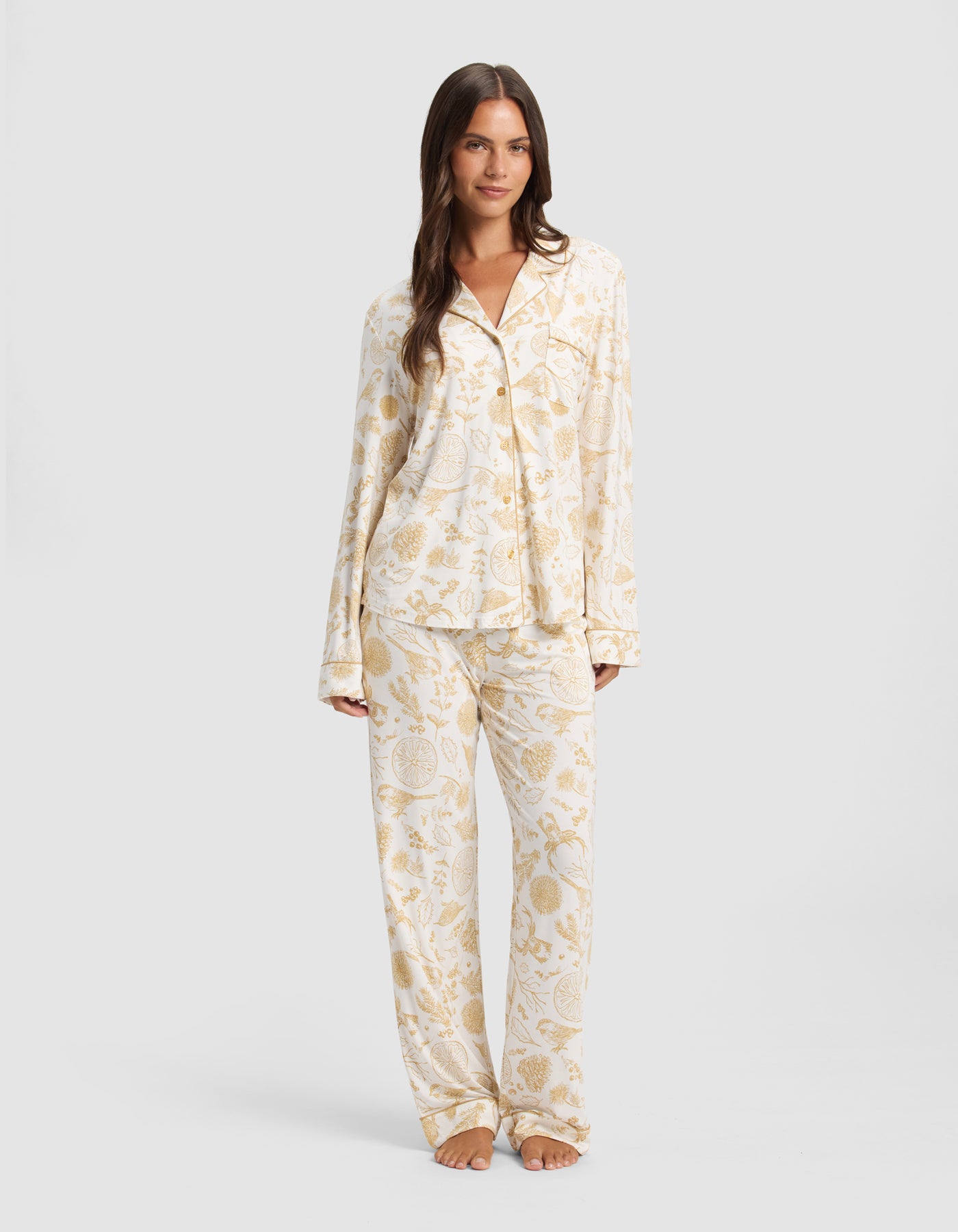 Women's Bamboo Stretch-Knit Long Sleeve Pajama Top - Image 71