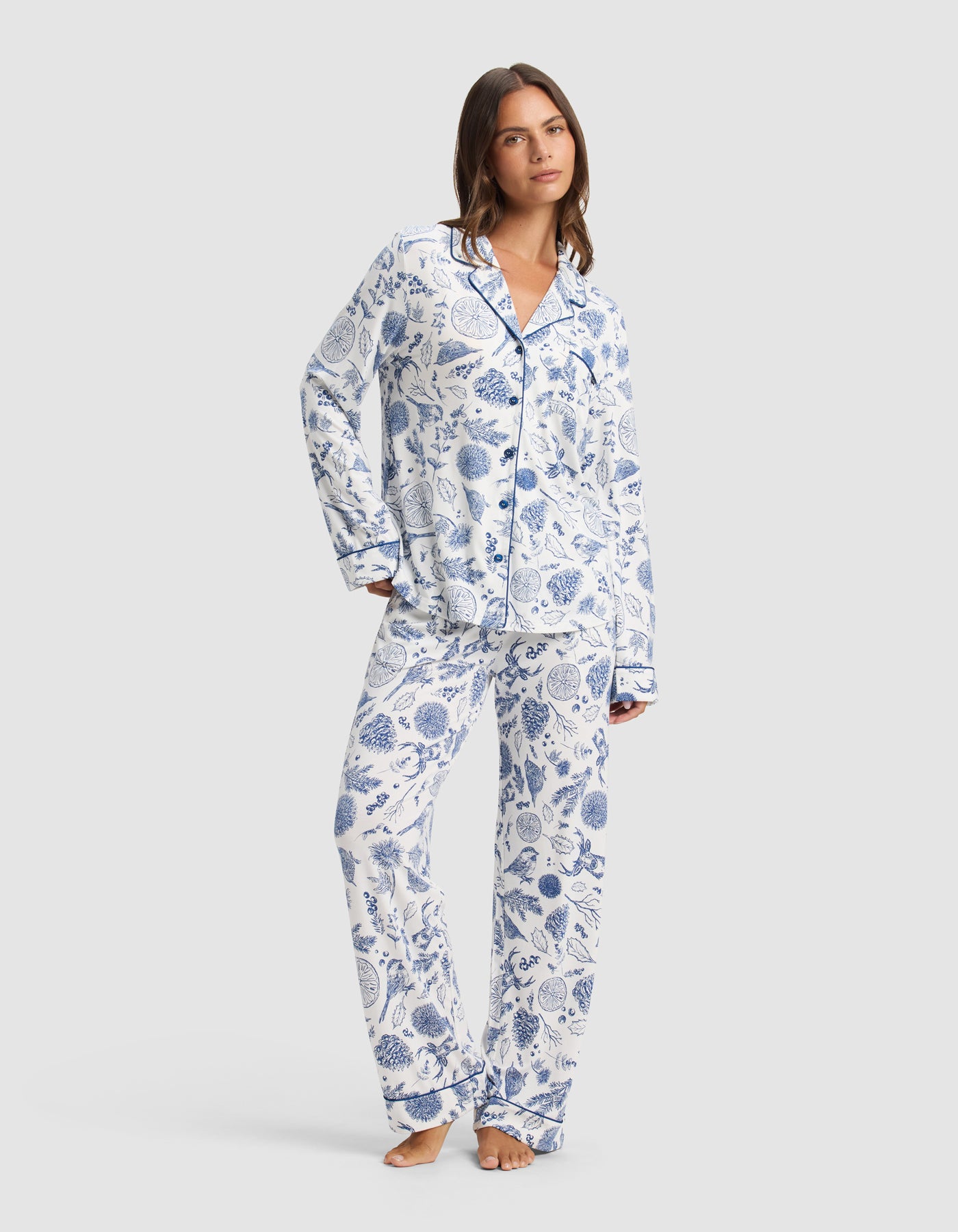 Women's Bamboo Stretch-Knit Long Sleeve Pajama Top - Image 73