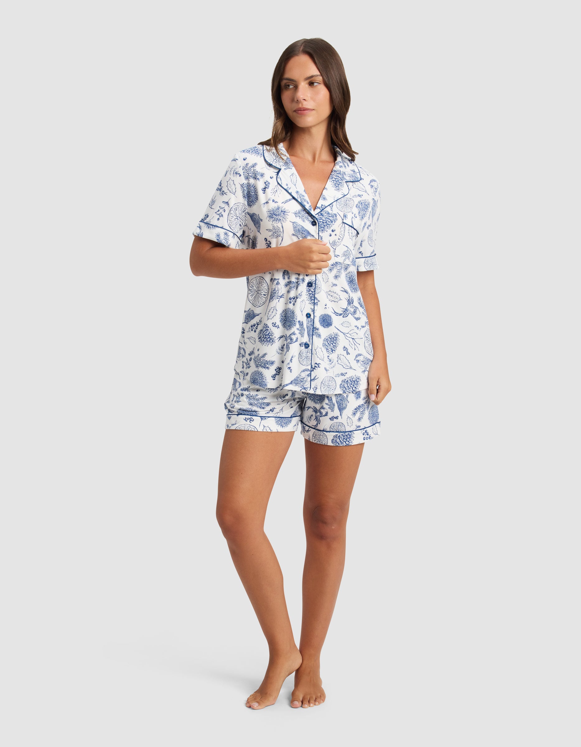 Women's Bamboo Stretch-Knit Short Sleeve Pajama Top - Image 47