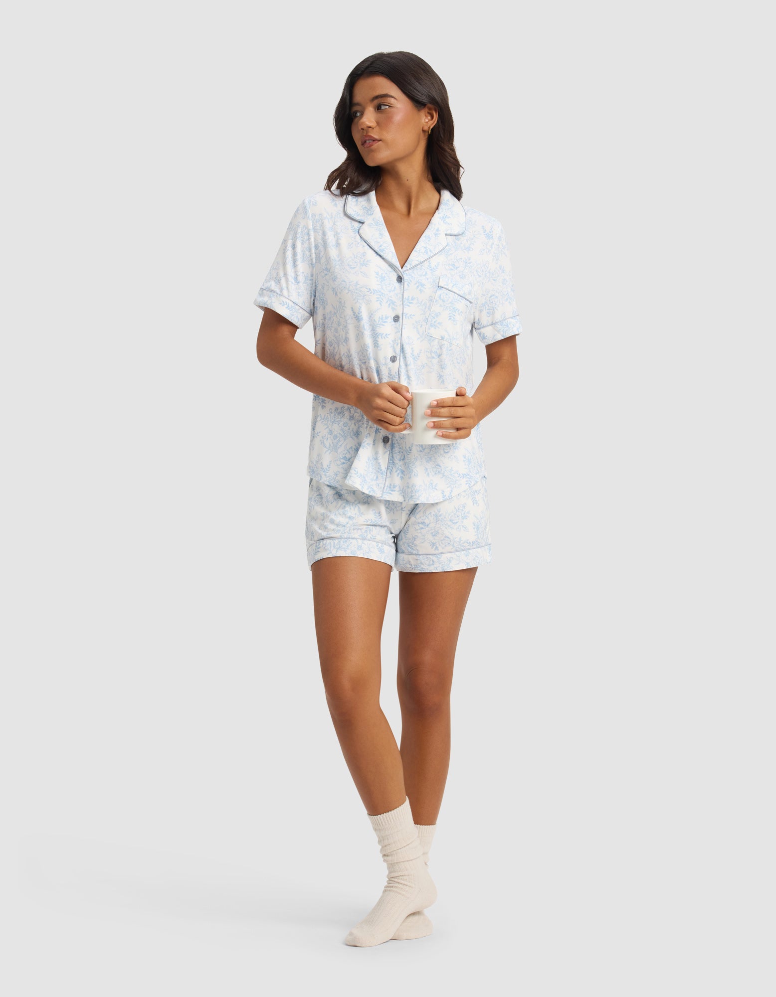 Women's Bamboo Stretch-Knit Short Sleeve Pajama Top - Image 59