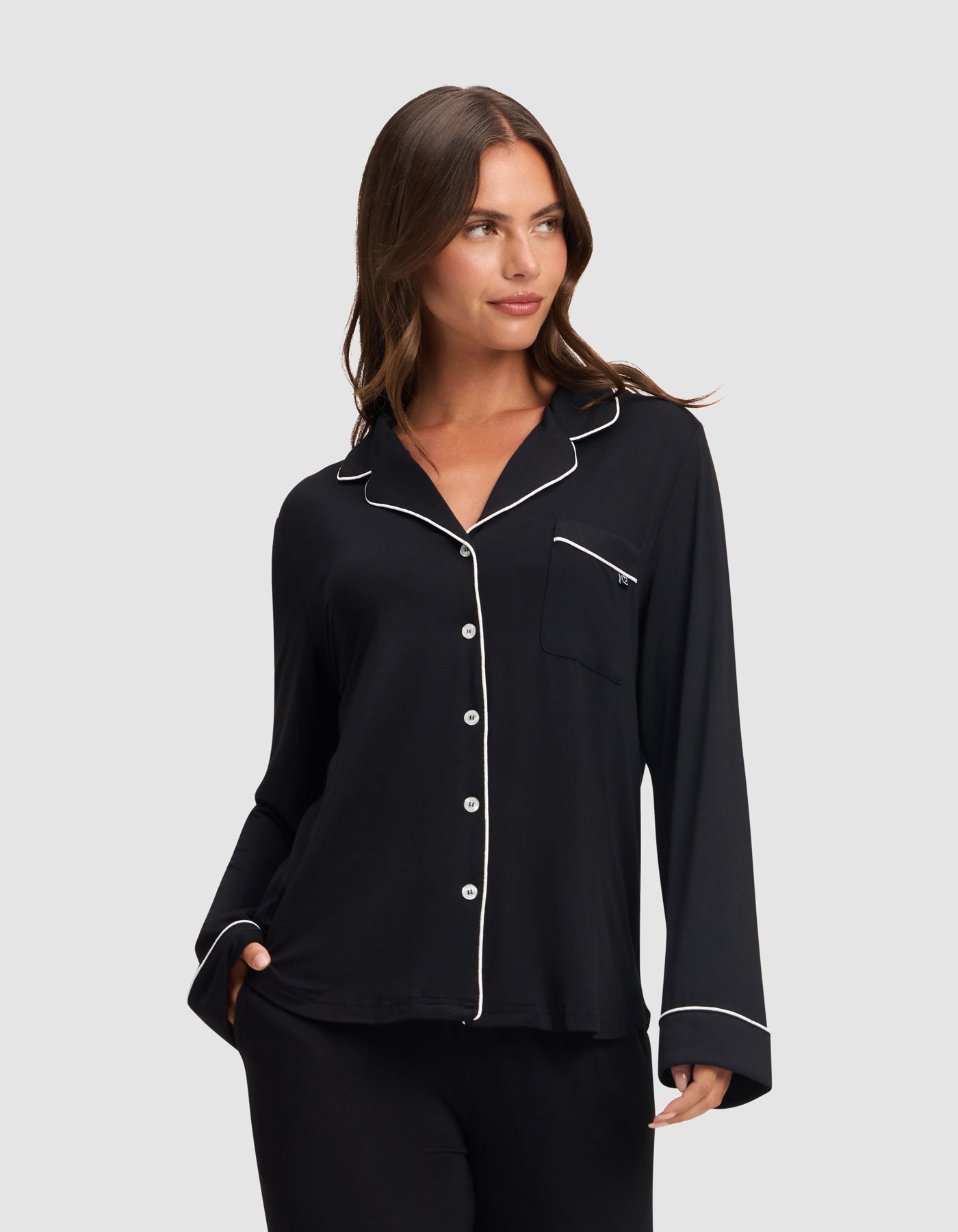 Women's Bamboo Stretch-Knit Long Sleeve Pajama Top - Image 35