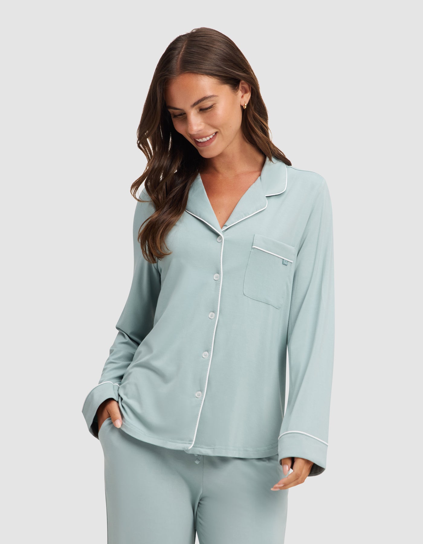 Women's Bamboo Stretch-Knit Long Sleeve Pajama Top - Image 40