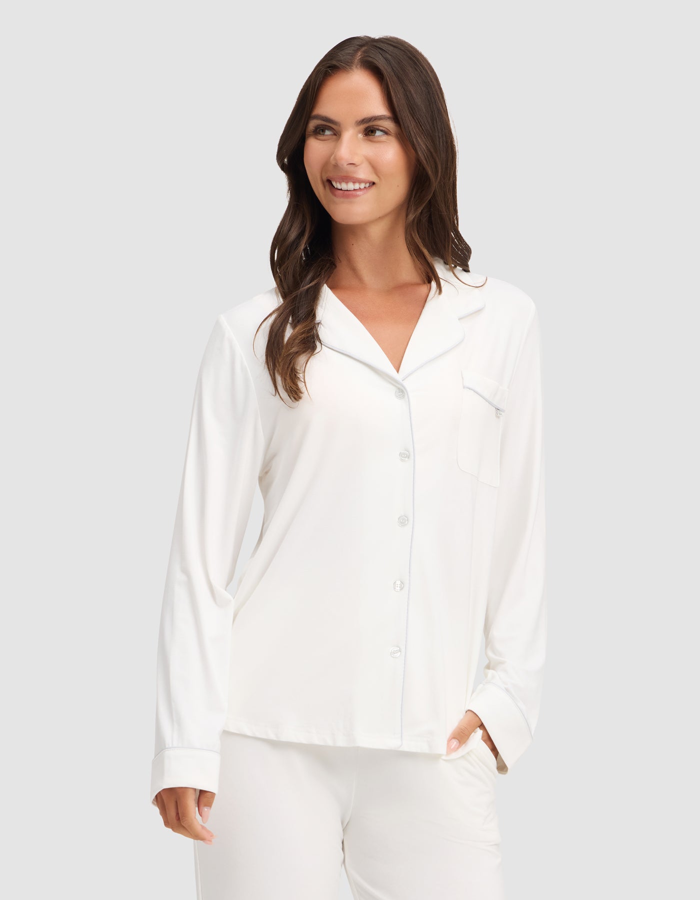 Women's Bamboo Stretch-Knit Long Sleeve Pajama Top - Image 50