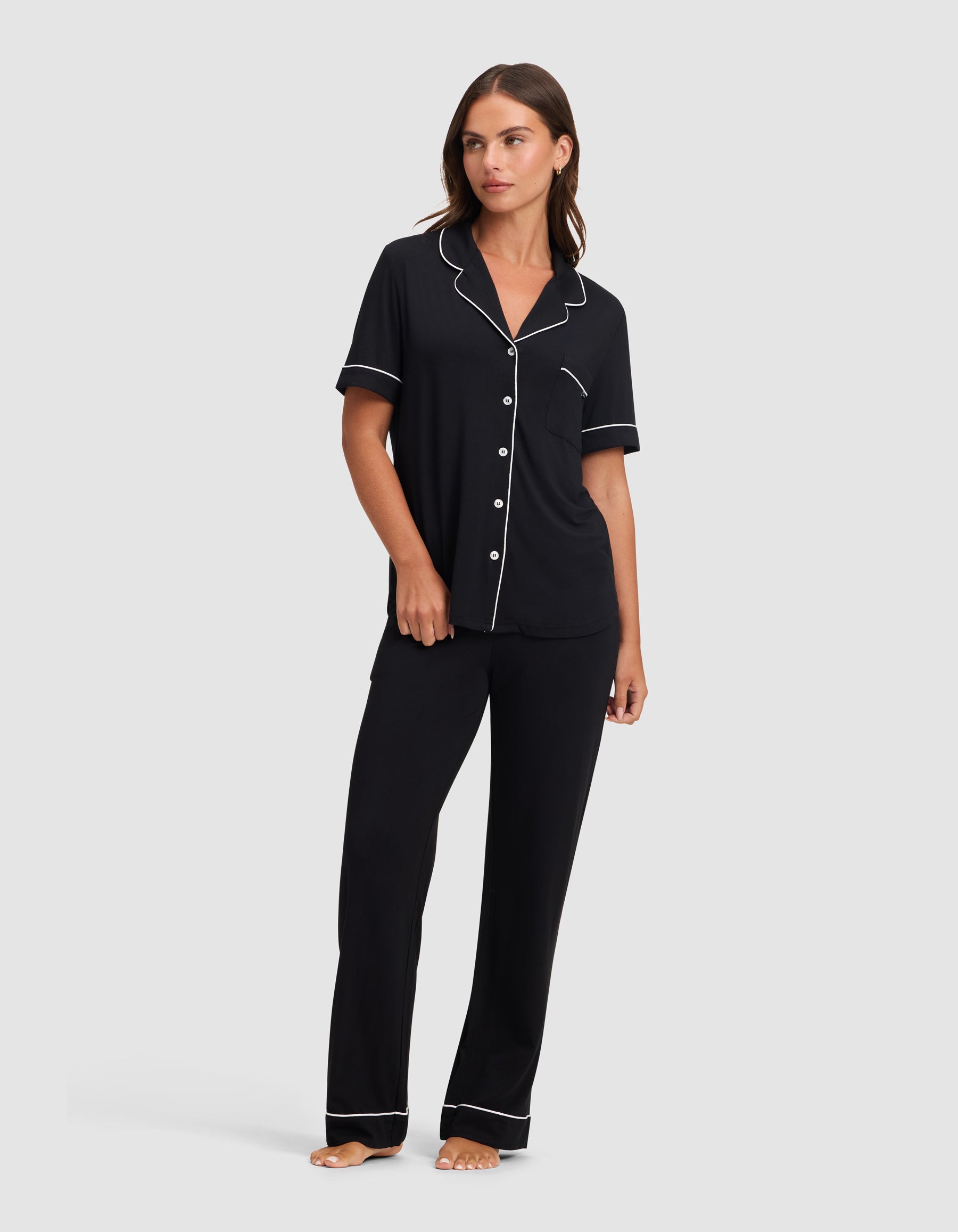 Women's Bamboo Stretch-Knit Short Sleeve Pajama Top - Image 17