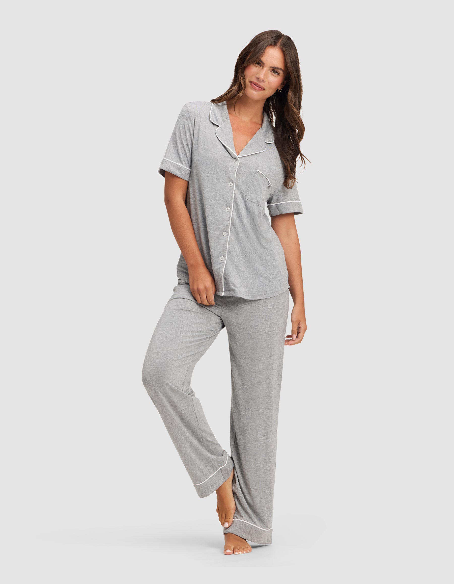 Women's Bamboo Stretch-Knit Short Sleeve Pajama Top - Image 22