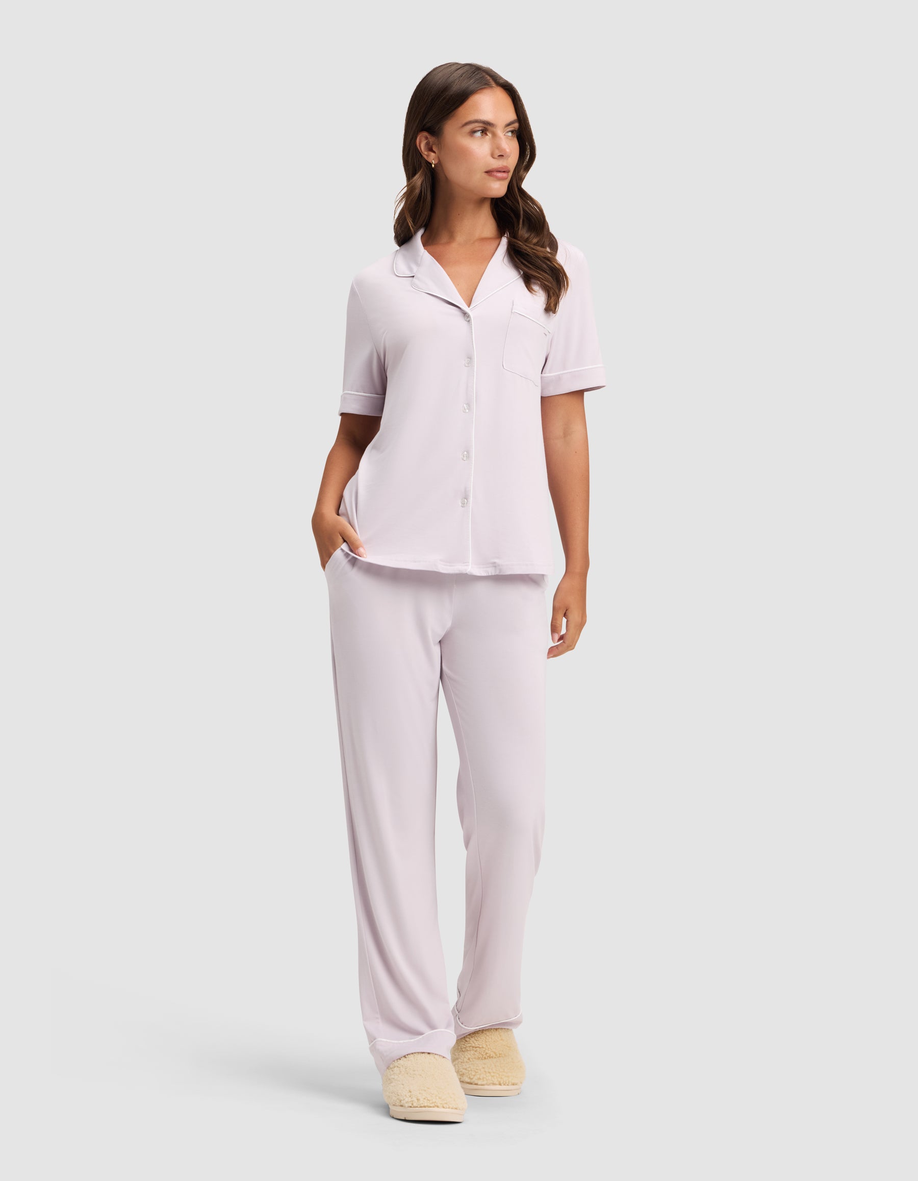 Women's Bamboo Stretch-Knit Short Sleeve Pajama Top - Image 28