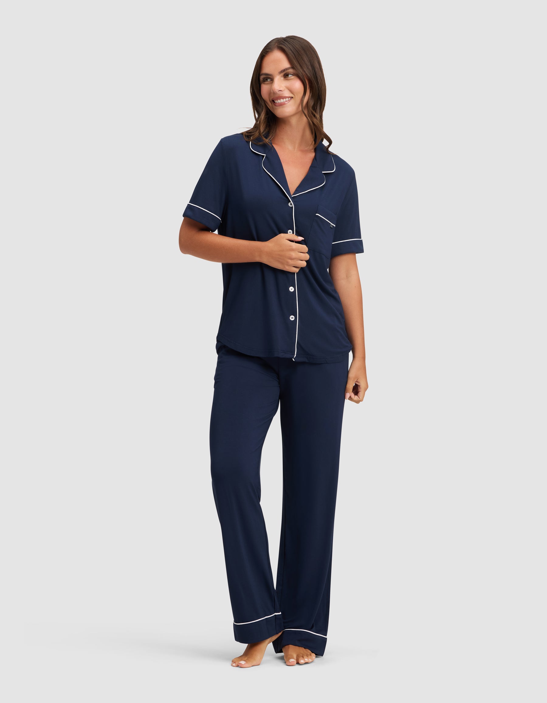 Women's Bamboo Stretch-Knit Short Sleeve Pajama Top - Image 12