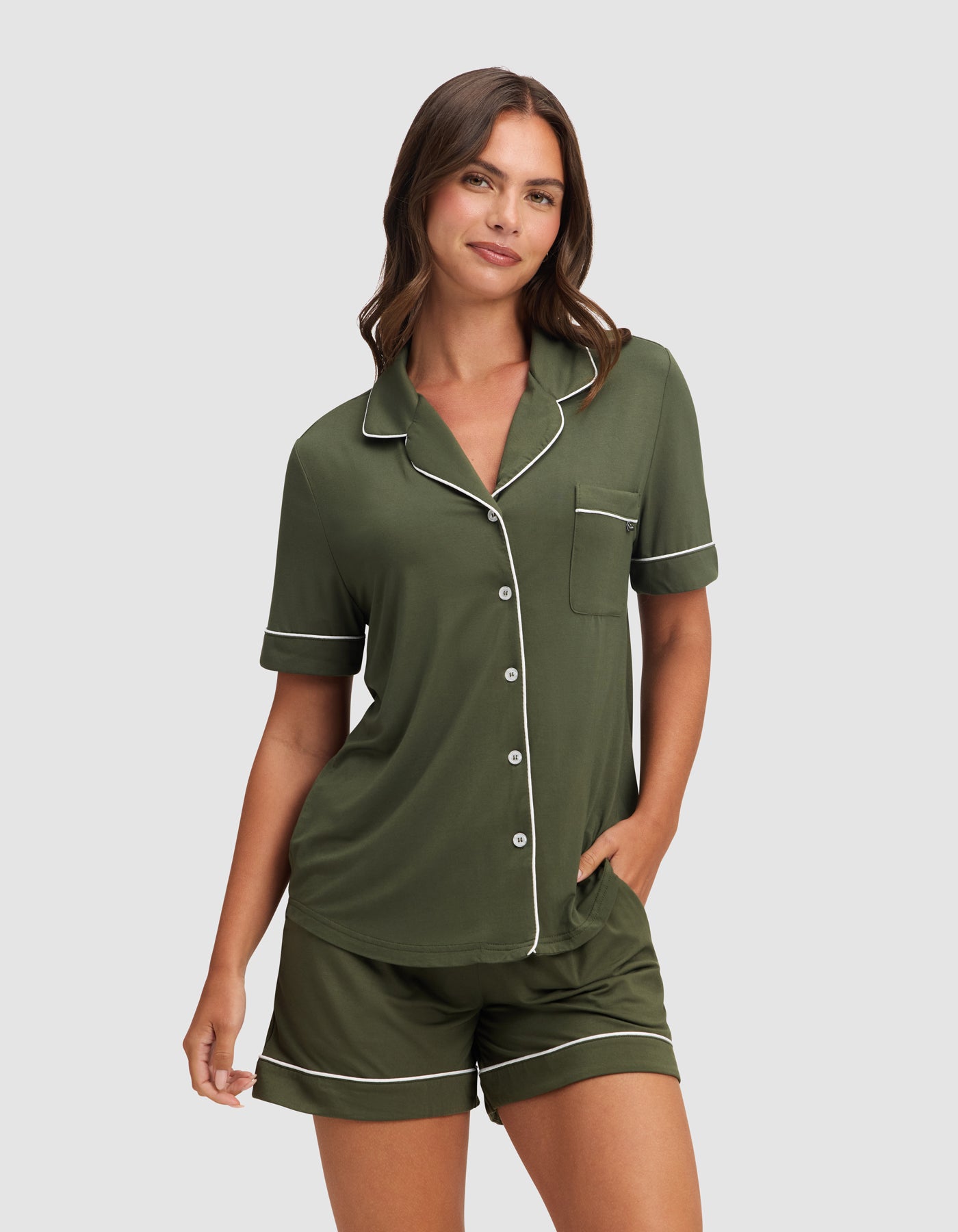 Women's Bamboo Stretch-Knit Short Sleeve Pajama Top - Image 31