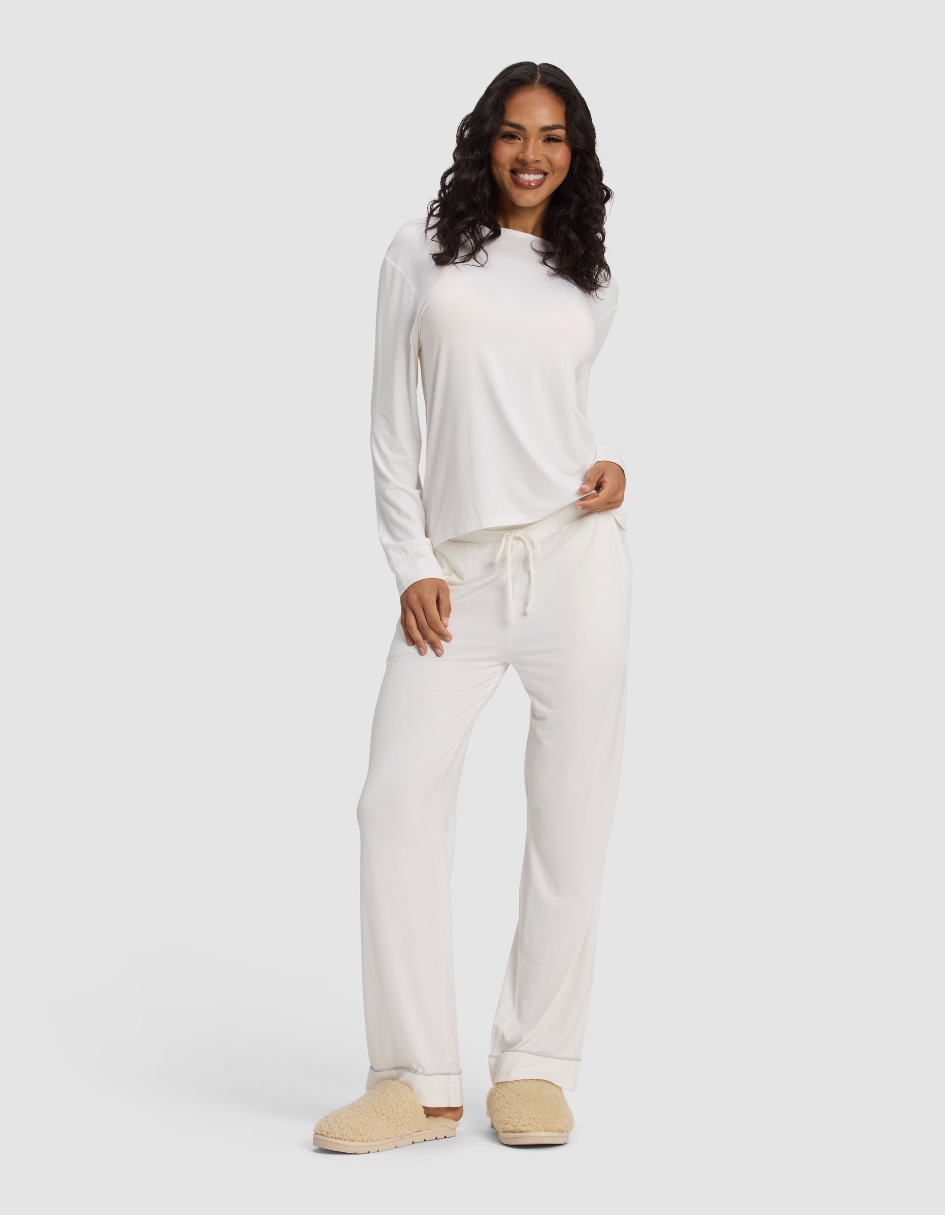 Women's Bamboo Stretch-Knit Long Sleeve Lounge Tee - Image 25