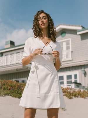 Women's Cozy Earth Coastal Comfort Wrap Dress - Last Chance